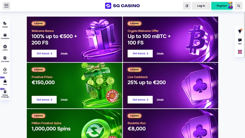 Bónuszok az SG Casinon